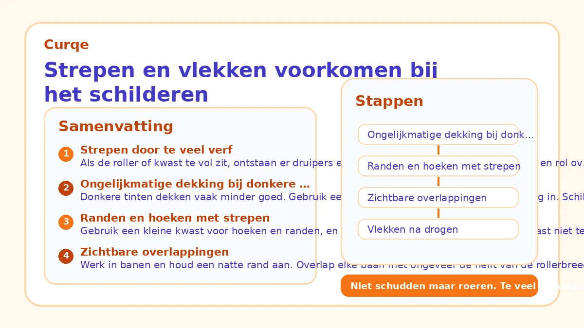 Strepen en vlekken voorkomen bij het schilderen