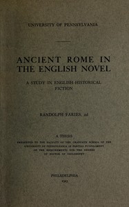 Cover of Ancient Rome in the English novel: a study in English historical fiction — A Reader’s Guide