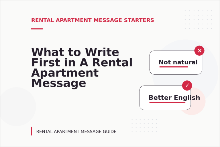 What to Write First in A Rental Apartment Message