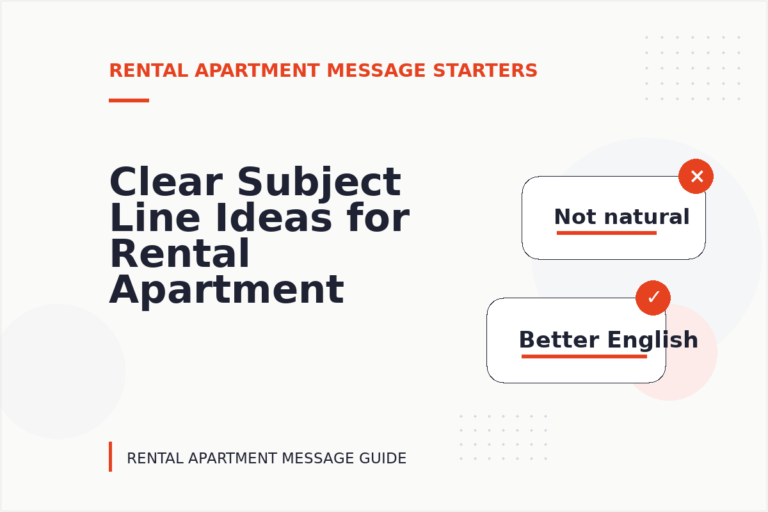 Clear Subject Line Ideas for Rental Apartment Messages