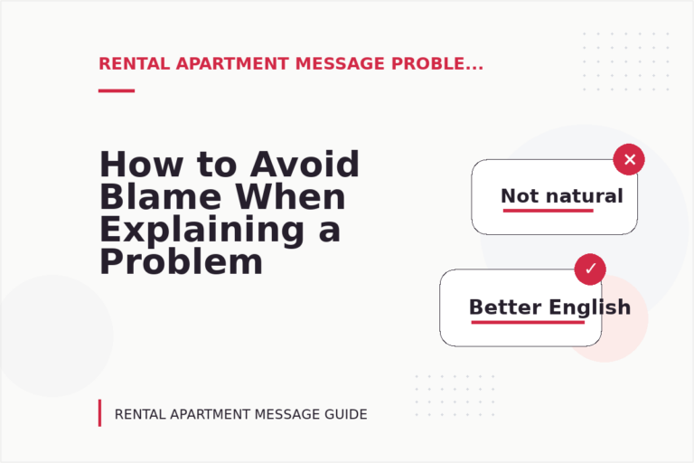 How to Avoid Blame When Explaining a Problem in Rental Apartment Message English