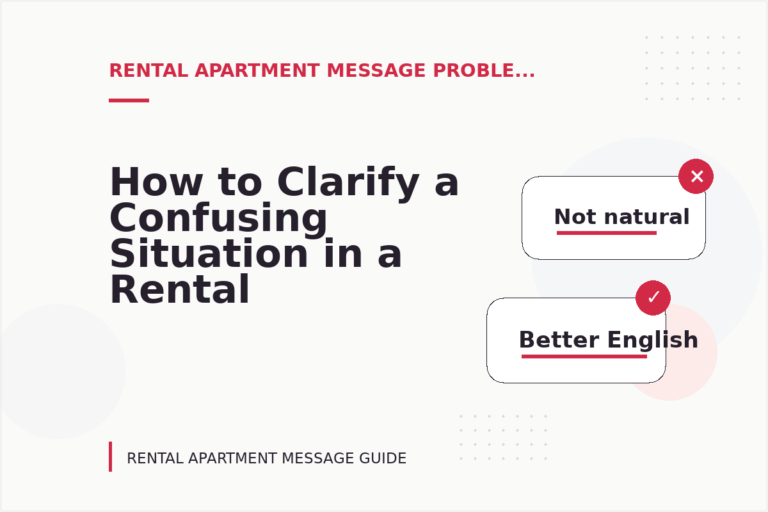 How to Clarify a Confusing Situation in a Rental Apartment Message