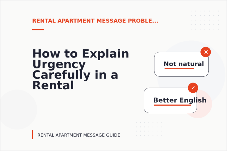 How to Explain Urgency Carefully in a Rental Apartment Message