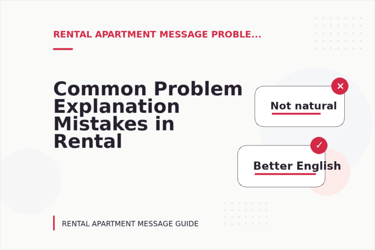 Common Problem Explanation Mistakes in Rental Apartment Message English