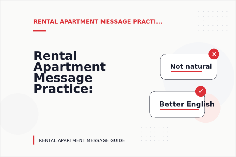 Rental Apartment Message Practice: Problem and Solution Replies